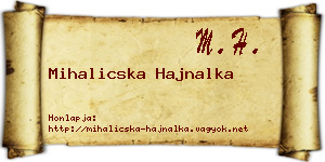 Mihalicska Hajnalka névjegykártya